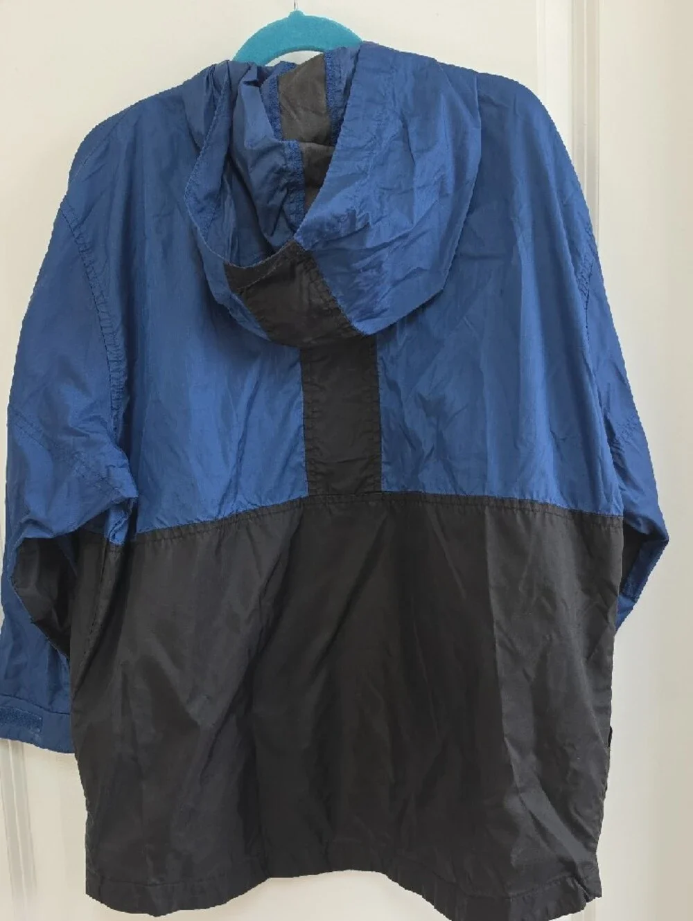 Nike Kids Blue and Black Hooded Raincoat Windbreaker